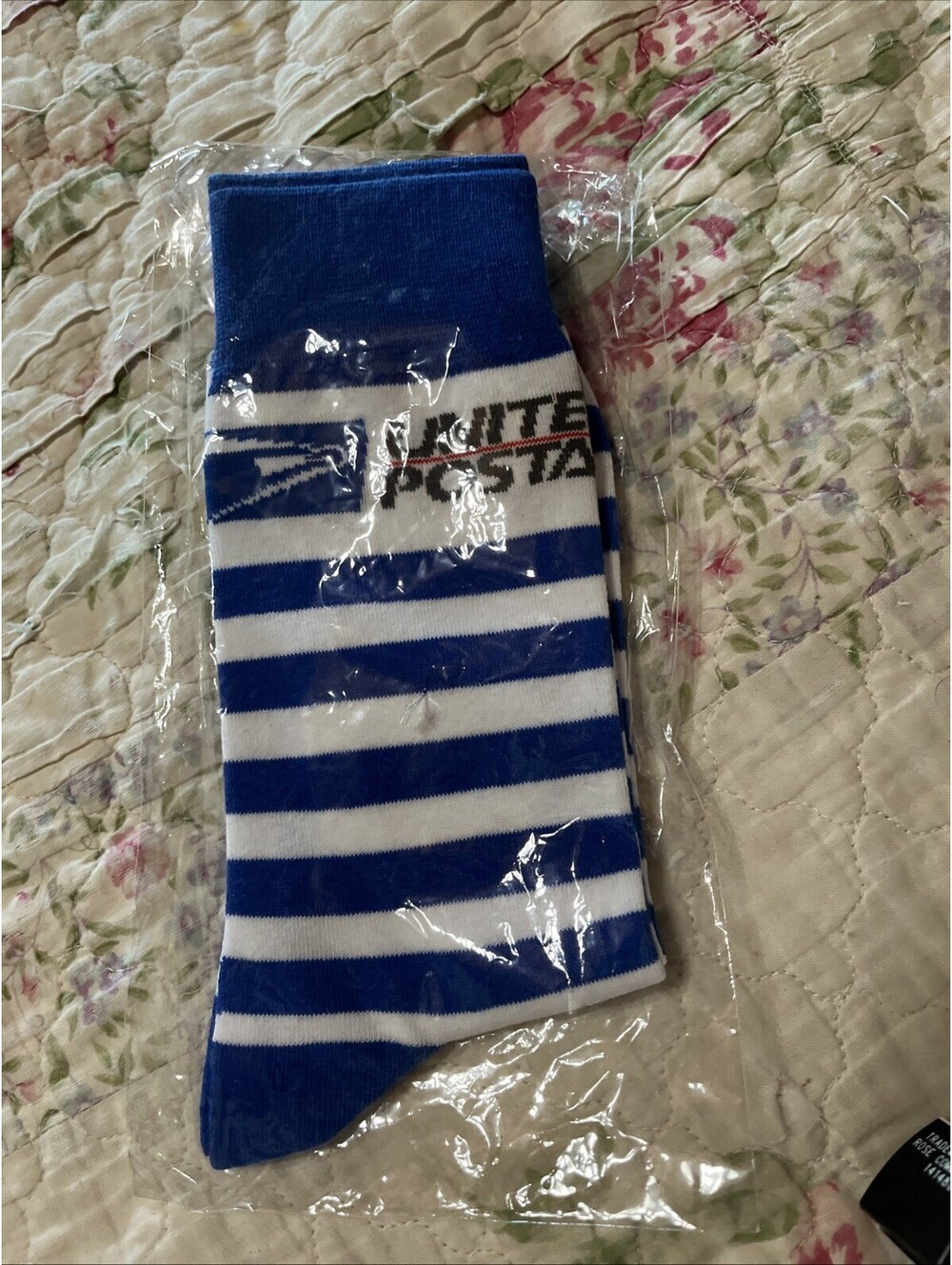 United States Postal Service Novelty Socks Adult Striped blue and white